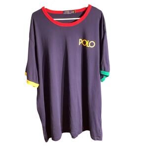 Polo Ralph Lauren Mens Size 3XB T-Shirt – Crew Neck, Colorblock Trim, Casual